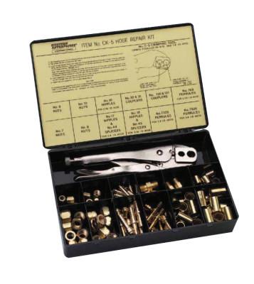 Western Enterprises Hose Repair Kit, B-Size Fittings, 3/16 in Hose ID, Hand-Grip 2-Hole Jaw Crimp Tool, CK-5