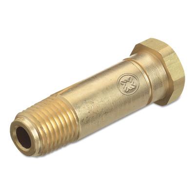 Western Enterprises Regulator Inlet Nipples, CO2;Corrosive Gas, 1/4"NPT, 2 1/2", Brass,CGA320;CGA330, CO-4CV