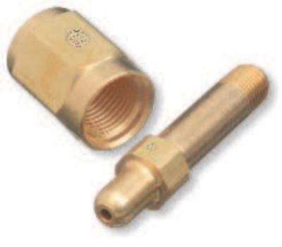 Western Enterprises Regulator Inlet Nipples, Air,1/4" (NPT),3",Stainless Steel,CGA-347,Hand-Tight, SS-6347-3