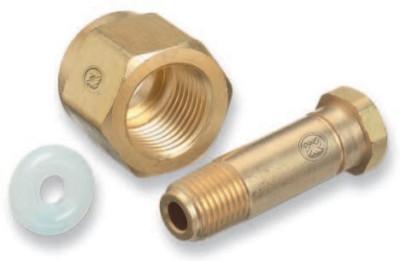 Western Enterprises Regulator Inlet Nipples, CO2, 1/4 in (NPT), 2", Stainless Steel, CGA-320, SS-CO-3