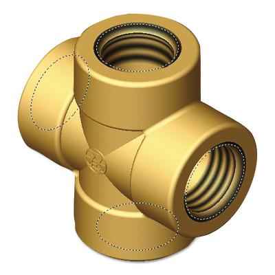 Western Enterprises Pipe Crosses, Adapter, 3000 PSIG, Brass, X-Shape, 3/4 in (NPT), WHF-4-12