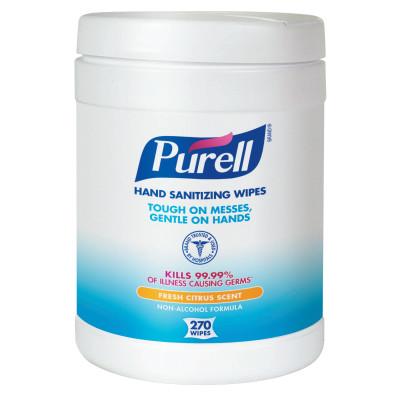 Gojo® Purell Instant Hand Sanitizer Wipes, Citrus Scent, 270/Canister, 9113-06