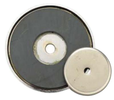 General Tools Shallow Pot Ceramic Magnets, 12 lb, 1 3/8 in Dia., 376A