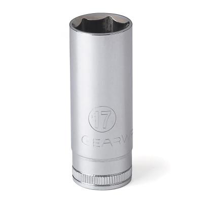 Apex Tool Group 3/8 in Drive 6 and 12 Point Metric Deep Length Sockets, 17 mm Tip, 6 Pts, 80399