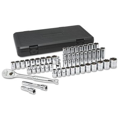 Apex Tool Group 49-piece 1/2 in Drive 6-Point Socket Sets, SAE/Metric, 80700D