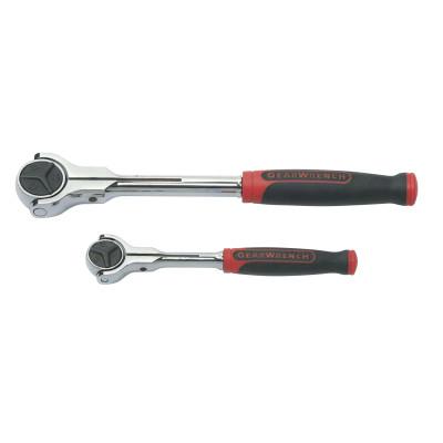 Apex Tool Group 1/4 in; 3/8 in Roto Cushion Grip Ratchet 2 Piece Sets, Chrome, 81223