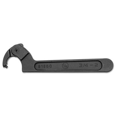 Apex Tool Group Adjustable Spanner Wrenches, 2 in Opening, 3/16 in Pin, Alloy Steel, 6.2 in, 81861