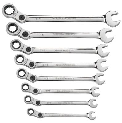 Apex Tool Group 8 Pc. Indexing Combination Wrench Sets, Inch, 85498