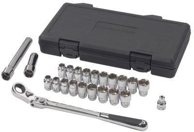 Apex Tool Group 23 Piece Pass-Thru Vortex Ratchet Set, 3/8 in, 6 Point, 893823