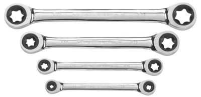 Apex Tool Group 4 Pc. E-Torx® Double Box Ratcheting Wrench Sets, TORX, 9224
