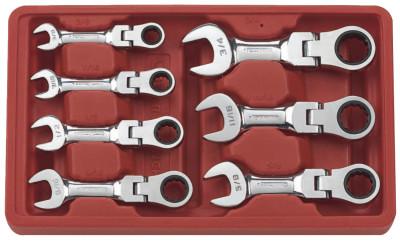 Apex Tool Group 7 Pc. Stubby Flex Combination Ratcheting Wrench Sets, Inch, 9570