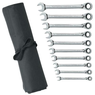 Apex Tool Group 10 Pc. Reversible Combination Ratcheting Wrench Sets, Metric, 9601RN