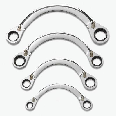 Apex Tool Group 4 Pc. 12 Point Half Moon Reversible Double Box Ratcheting SAE Wrench Sets, 9840D