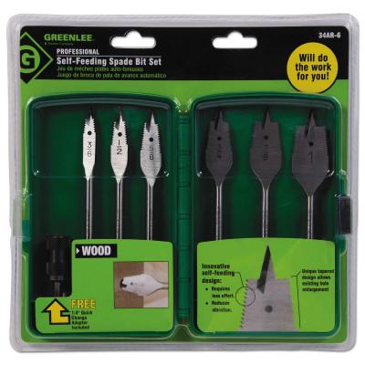 Greenlee® 03710 6 SPADE BIT SET (3/8" TO 1" ), 34AR-6