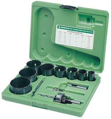 Greenlee® Bi-Metal Hole Saw Kits, 3/4 in - 2 1/2 in Cut Diam., 891