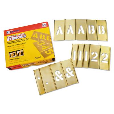 C.H. Hanson® Brass Stencil Letter & Number Sets, Brass, 1 in, 10148