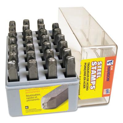 C.H. Hanson® Low Stress Full Character Steel Hand Stamp Sets, 7/16 in, A thru Z, 25850