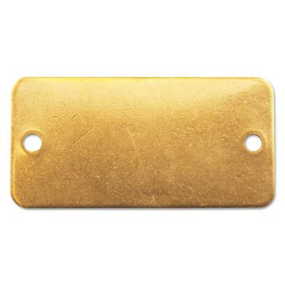 C.H. Hanson® Brass Tags, 18 gauge, 3 in x 1 in, 1/8 in Holes, Rounded Rectangle, 41292