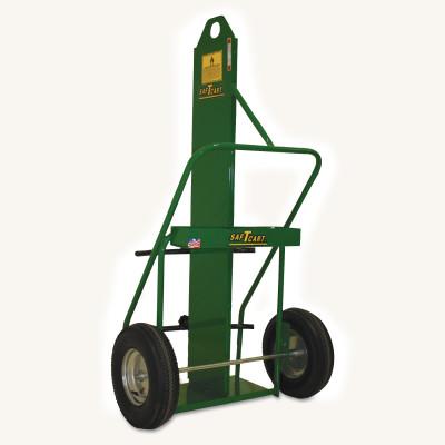 Saf-T-Cart™ Large Cylinder Cart, 9-1/2 in and 12-1/2 in dia Cylinders, 16 in Pneumatic Wheels, 871-16FW-LE