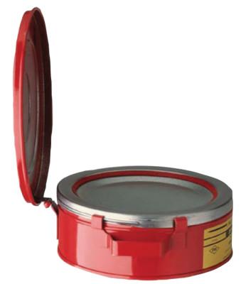 Justrite Bench Cans, Hazardous Liquid Cleaning Can, 2 qt, Red, 10295