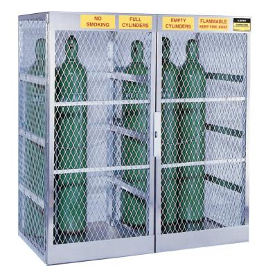 Justrite Aluminum Cylinder Lockers, Up to 20 Gas Cylinders, 23007