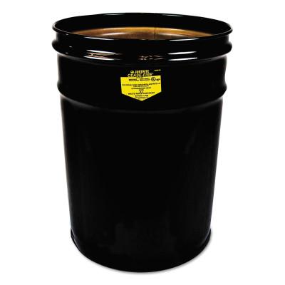 Justrite Cease-Fire® Drum Waste Receptacle, 6 gal, Gray, 26050