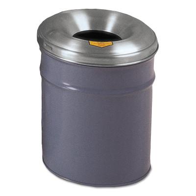 Justrite Cease-Fire® Contoured Waste Receptacle, 6 gal, Aluminum Head, Gray, 26606G