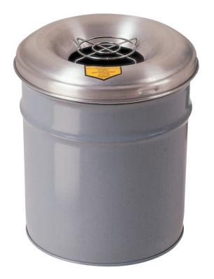 Justrite Cease-Fire Smoking Receptacles, 4 1/2 gal, 16 in h, Gray, 26624G