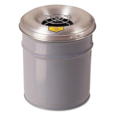Justrite Cease-Fire Smoking Receptacles, 6 gal, 18 in h, Gray, 26626G