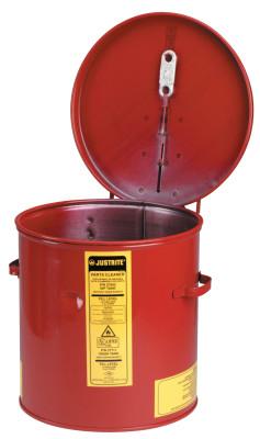Justrite Dip Tank for Cleaning Parts, Manual Cover with Fusible Link, 2 gal, Steel, Red, 27602