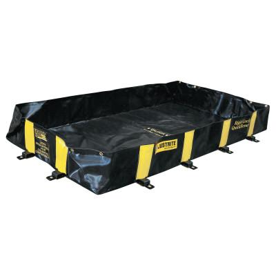 Justrite Rigid-Lock QuickBerm Spill Containment Berms, Black, 355 gal, 8 ft x 6 ft, 28516