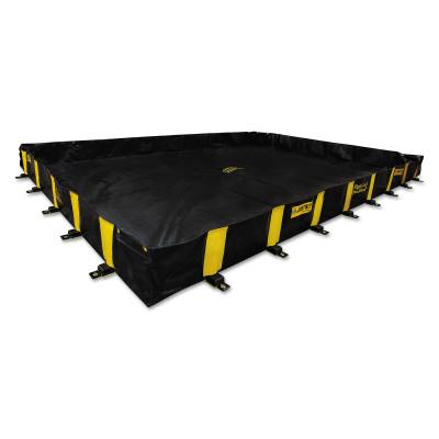 Justrite Rigid-Lock QuickBerm Spill Containment Berms, Black, 1910 gal, 16 ft x 16 ft, 28528