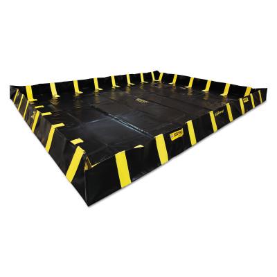 Justrite QuickBerm Spill Containment Berms, Black, 2990 gal, 20 ft x 20 ft, 28554