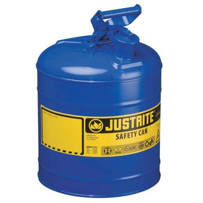 Justrite Type I Safety Cans, Flammables, 2 gal, Red, 7120100