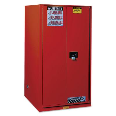 Justrite Safety Cabinets for Combustibles, Manual-Closing Cabinet, 96 Gallon, Red, 896011