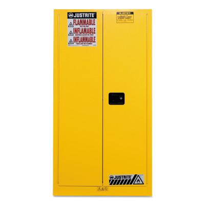 Justrite Yellow Vertical Drum Safety Cabinets, Self-Closing Cabinet, (1) 55 Gallon Drum, 896220