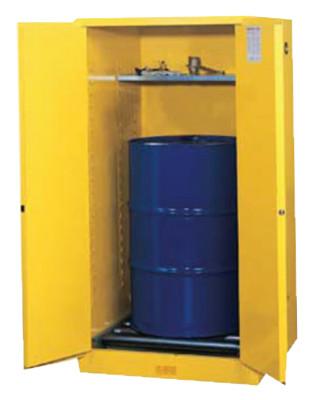 Justrite Vertical Drum Safety Cabinets, Manual-Closing Cabinet, 1 55-Gallon Drum, 2 Doors, 896260