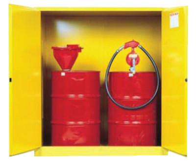 Justrite Vertical Drum Safety Cabinets, Manual-Closing, (2) 55 Gallon Drum, w/Support, 899100