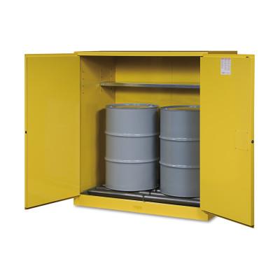 Justrite Vertical Drum Safety Cabinets, Manual-Closing, (2) 55 Gallon Drum, w/Rollers, 899160