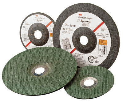 3M™ Green Corps Flexible Grinding Wheel, 4 1/2" Dia, 7/8 Arbor,  1/8" Thick, 60 Grit, 051111-50443