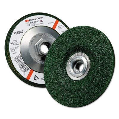 3M™ Green Corps Depressed Center Wheel, 4 1/2 in Dia, 1/4 Thick, 5/8 Arbor, 24 Grit, 051111-55960