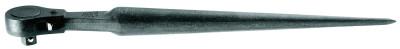 Klein Tools 1/2 in Construction Wrench Ratcheting Socket Drive, Pear, 15 in, Black Oxide, 3238