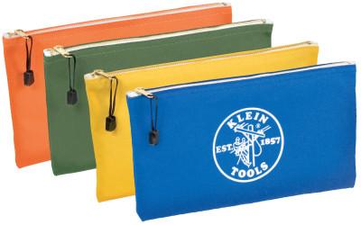 Klein Tools Canvas Zipper Bag Assortments, 12 1/2 in X 7 in, 4 per Pack, 5140