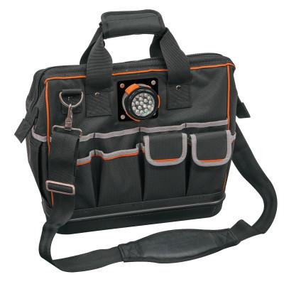 Klein Tools Tradesman Pro Organizer Lighted Tool Bags, 31 Compartments, 14 in X 8 in, 55431