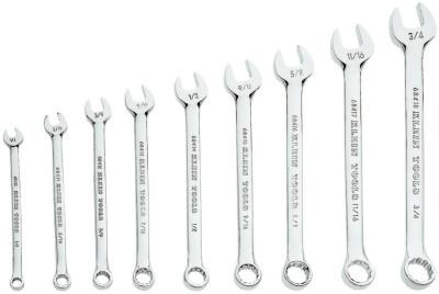 Klein Tools 9 Piece Combination Wrench Sets, 6; 12 Points, Inch, 68402