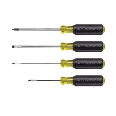 Klein Tools 4 Piece Mini Cushion-Grip Screwdriver Sets, Cabinet/Keystone Slotted/Phillips, 85484