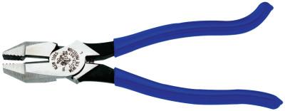 Klein Tools Ironworkers Pliers, 9 9/32 in Length, 23/32 in Cut, Plastic-Dip Hook Bend Handle, D213-9ST