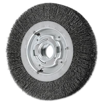 Advance Brush Wide Face Crimped Wire Wheel Brush, 8 D x 1 5/8 W, .012 Carbon Wire, 4,500 rpm, 81247