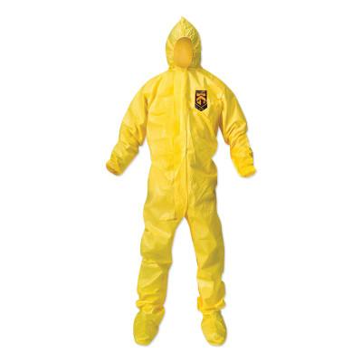 Kimberly-Clark Professional KLEENGUARD A70 Chemical Splash Protection Coveralls, Yellow, M, Hood/Boots, 00682