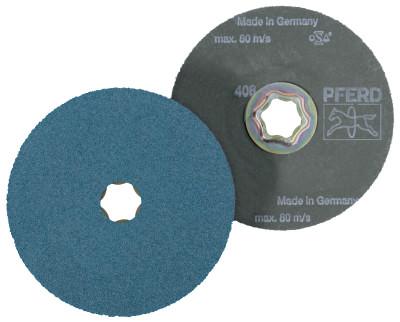 Pferd COMBICLICK Zirconia Alumina Fiber Discs, 5 in Dia., 36 Grit, 40138